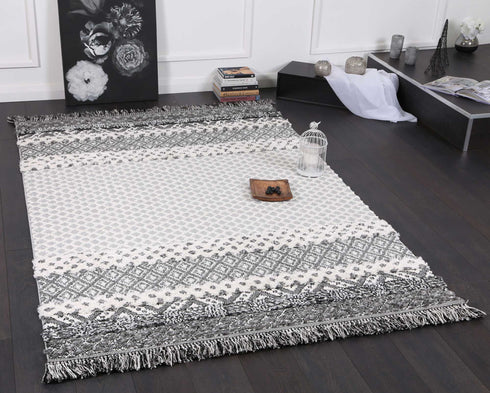 Mono Tribal Edge Cream Anthracite - ADORE RUGS and FLOORING
